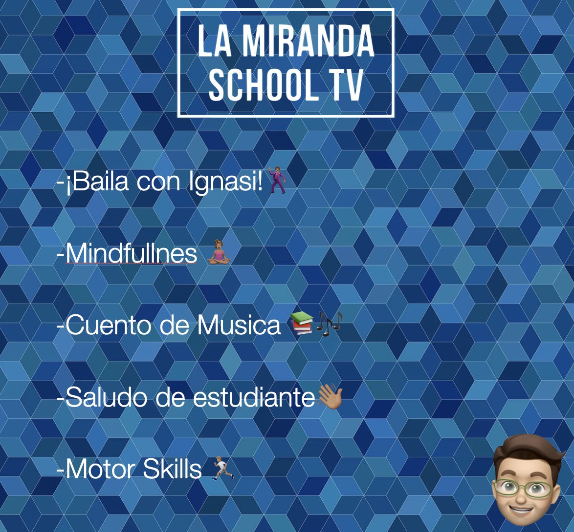 ReportingJames's tweet photo. Preparados para un nuevo día?? Nosotros sí!! Hoy tenemos un saludo muy especial de nuestro estudiante Miquel @mdamare y cómo no, empezaremos con un baile de nuestro querido @CastellsIgnacio!!🕺🏽 @LaMirandaSchool #jamesreporter #behindtheipad https://t.co/GG3FqwxJdQ