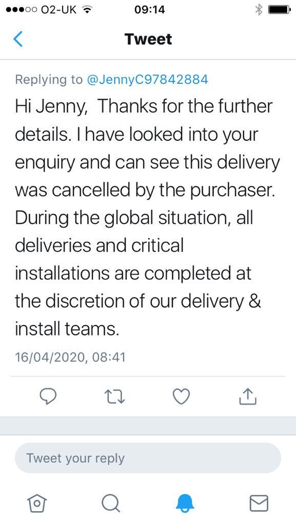 JennyC97842884's tweet photo. @TeamKnowhowUK Nathan I have also received the below. The order was cancelled as you had no gas fitter and couldn't take the old one away. https://t.co/phUgyXa78x