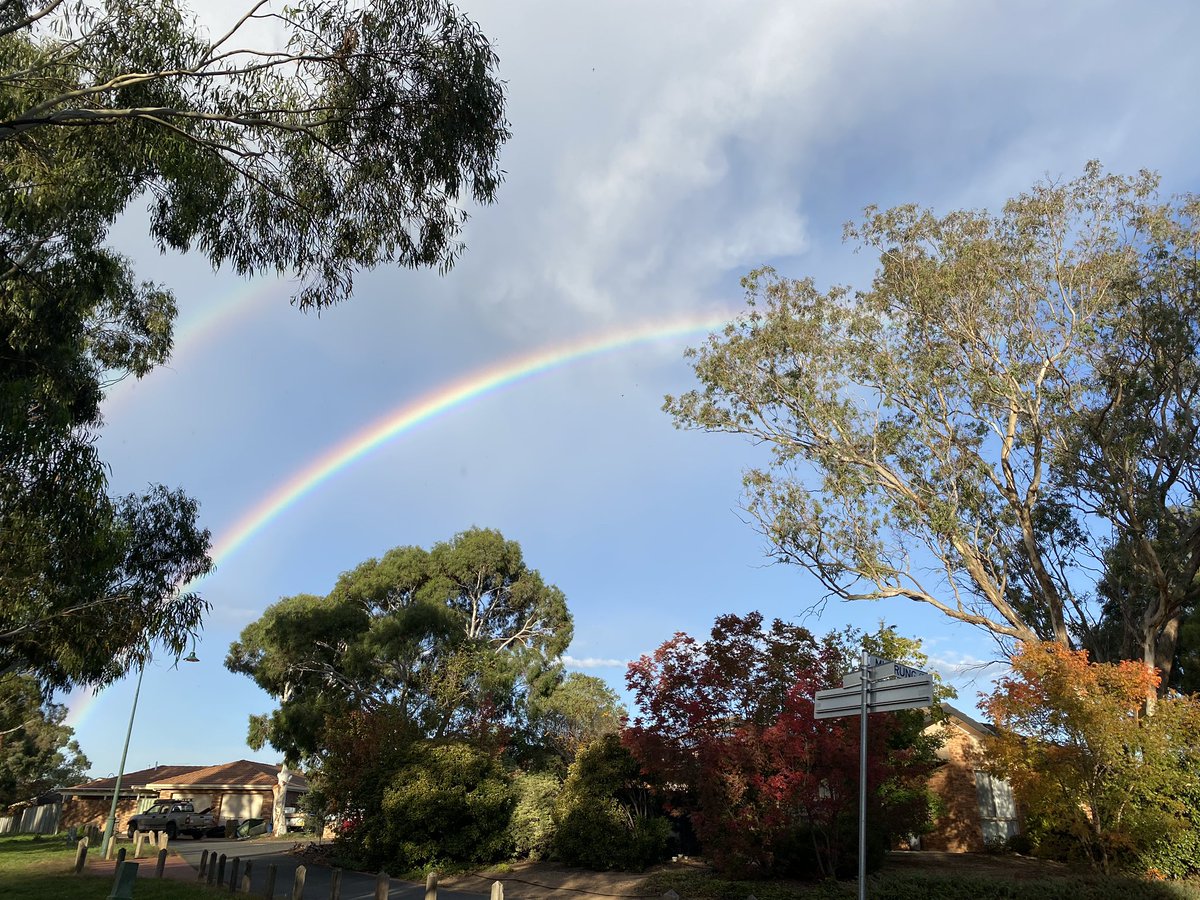 #DoubleRainbow. Things are looking bright on the socially distanced afternoon walk
