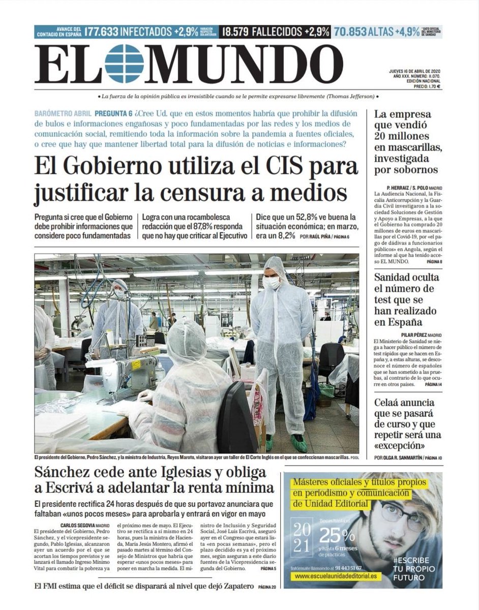 protestona1's tweet photo. Que dicen @abc_es y @elmundoes que si no les dejan publicar bulos para difundir odio o inventarse entrevistas con mujeres maltratadas ¿cómo coño van a poder trabajar? 🤷🏻‍♀️😉 https://t.co/ZEYzuMT0J6