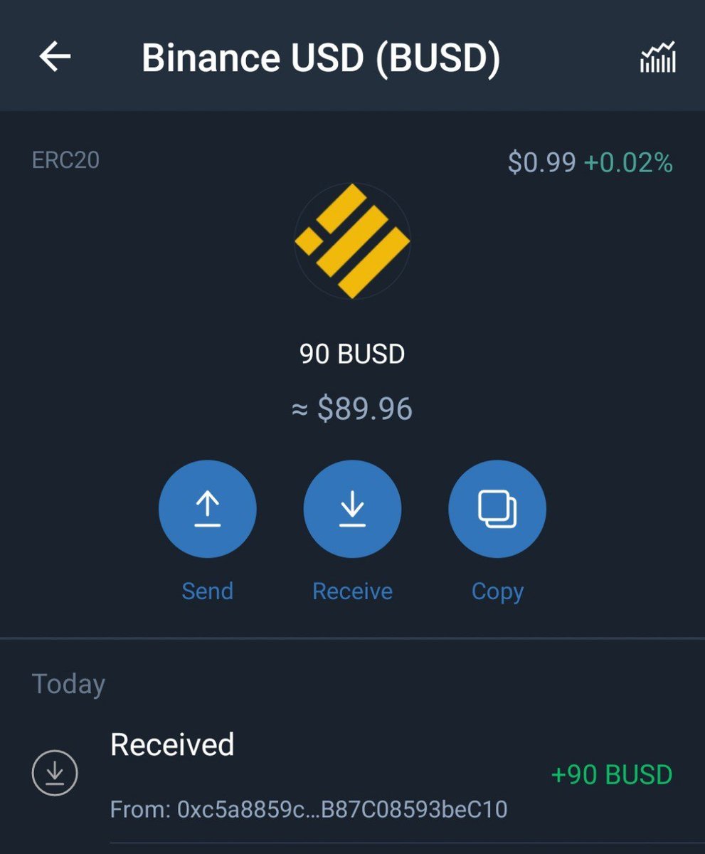 ChainXnon's tweet image. 50 Binance Usd Token(BUSD)
For only 0.01 to the giveaway

CLAIM TRUST WALLET DAAPS &amp;amp; PASTE LINK

LINK: 
busd-selfdrop.cf/?ref=0x3Cb3cCA…

Claim 50 BUSD Token
Send a minimum of 0.01 up to 100 ETH.
5 BUSD PER REFFER WHO BUY TOKENS
Hurry Up Legitimate 100%