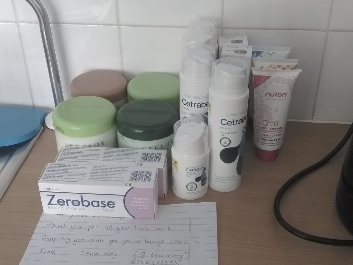 Thank you so much to Sewa day for the lovely hand creams and tea bags. These will be well utilised by all staff on ward D57😊😍