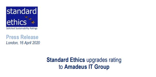 PRESS RELEASE - Standard Ethics upgrades #rating to <a href="/AmadeusITGroup/">Amadeus</a>. The company is a component of the SE #Spanish Index standardethics.eu/media-en/press… #sustainability #Esg #corpgov #Sri #sustainablefinance #investmentgrade
#complyingwiththefuture #technology #technologyservices