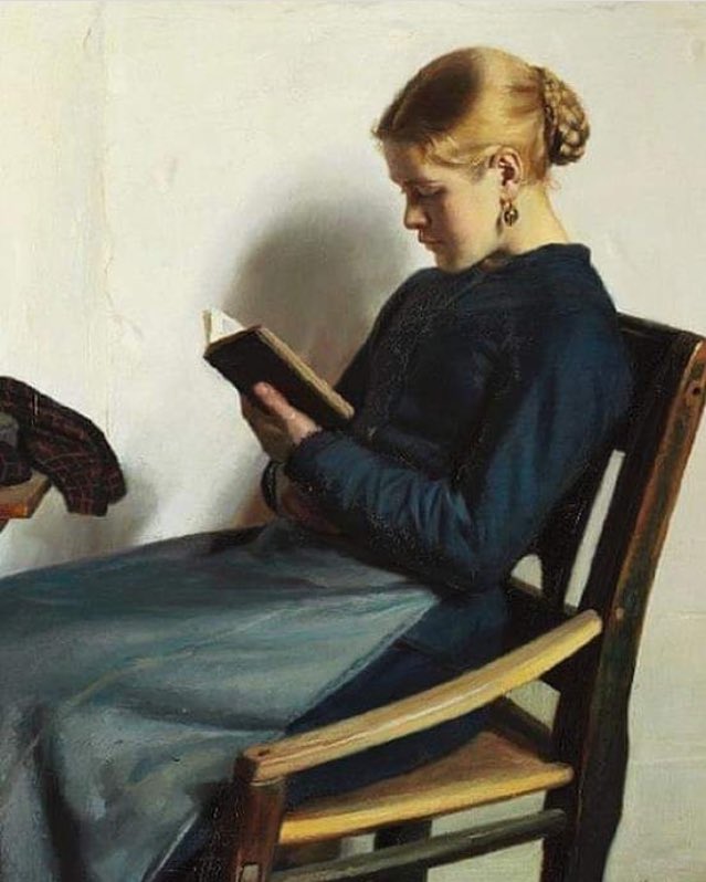 Young Girl Reading by Michael Ancher (1885)