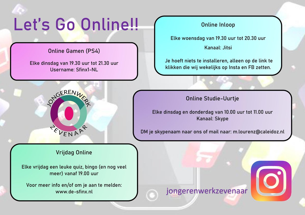 Gisteravond zaten wij voor het eerst klaar voor onze Online Inloop! De Online Inloop werd goed bezocht en wat was het fijn om de jongeren <a href="/Zevenaar/">Gemeente Zevenaar</a> weer even op deze manier te spreken! #Caleidoz #StaySafe #onlinejongerenwerk