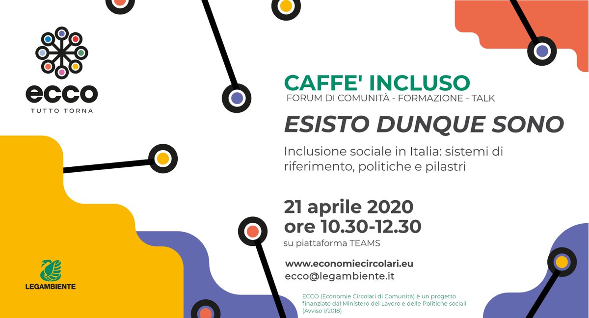 eccotuttotorna's tweet photo. ☕️Seconda tappa di ‘Caffè incluso’: l’incontro ha l’obiettivo di aprire al tema dell’#inclusione #sociale, di comprendere il sistema che ne sostiene e ne indirizza le #politiche, di discutere alcuni esempi virtuosi.

Info su 👇
https://t.co/foduHrB9jg

#eccotuttotorna https://t.co/sl6j47QUFQ