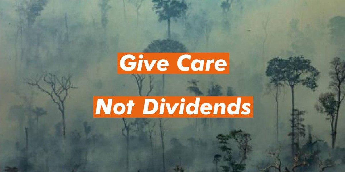 MMarendaz's tweet photo. Today, @UBS and @CreditSuisse distribute at least half of their profits/dividends to @Blackrock, @VangardCo @QatarSovereignFund that destroy our climate and forests. We need #CareNotDividends to these ecocide institutions! We need #JustRecovery and money for the sectors in need. https://t.co/qrGOqkVsGv