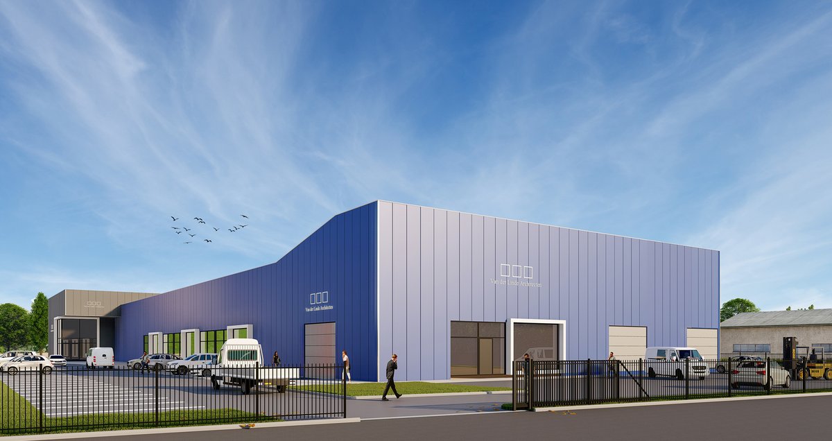 BanBouw's tweet photo. In opdracht van #Reggestede Projecten B.V. starten we eind mei met de bouw van een nieuwe bedrijfshal in #Venlo, met een oppervlakte van ruim 3600 m².  Dit project, naar een ontwerp van Van Der Linde Architecten, wordt naar verwachting eind 2020 opgeleverd. https://t.co/uVW3dMdM0q