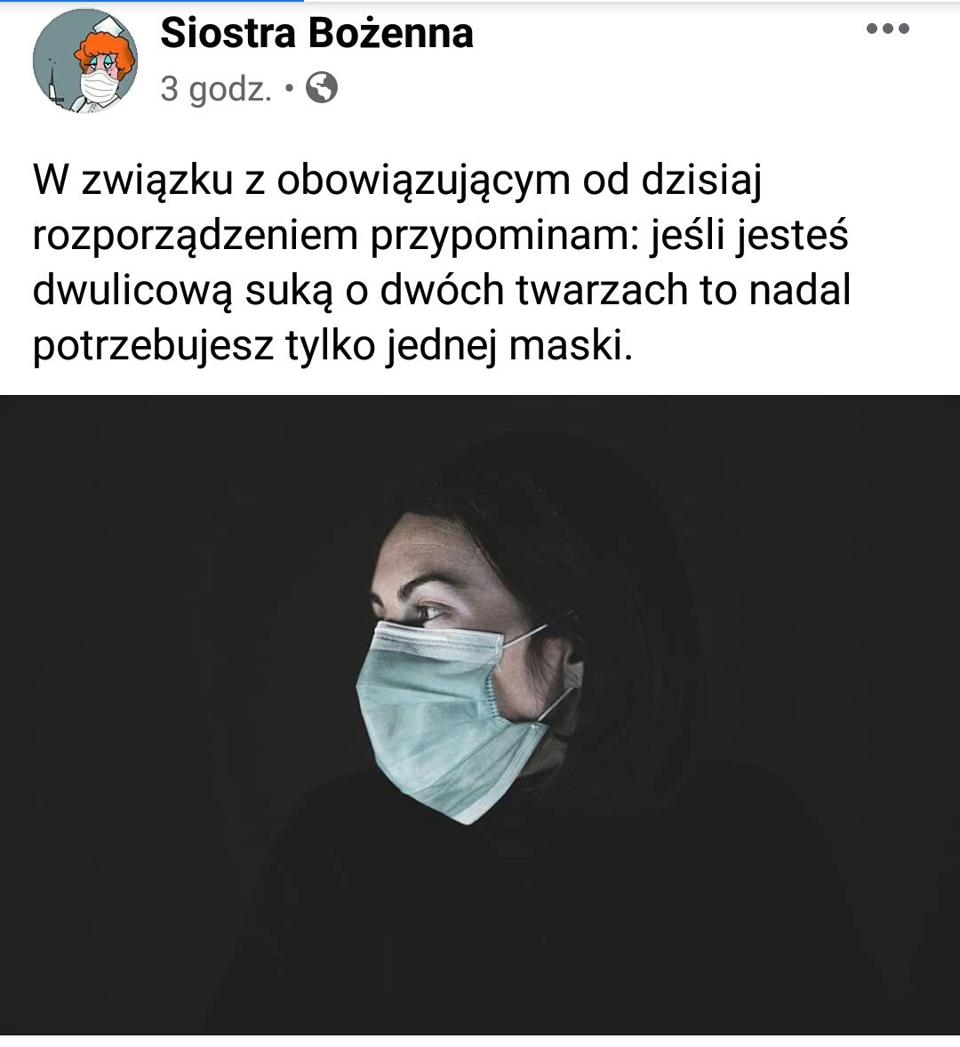 missedmyflow's tweet photo. No właśnie 😷 i nie musisz się chwalić każdym wyjściem poza dom w masce, teraz to obowiązek każdego, nie jesteś wyjątkowy 😊 https://t.co/cDBkYE5do4