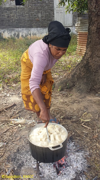 Préparation et cuisson des  #Ignames avec du  #Coco appelé  #SAOABA du membre de Cobas de  #Mahagaga, Région  #Diana,  #Antsiranana,  #Madagascar @TeamKMCC @Darwin_Defra