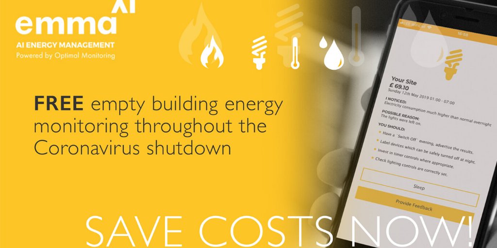 InfoOptimal's tweet photo. For the length of the #COVID19 crisis &amp; as a gesture of goodwill, EMMA AI energy management solution is available at no cost to your business.

Access our free service &amp; reduce utility costs on empty premises  ➡️ https://t.co/UFFfmNUHGG

#EnergyManagement #EmptyBuildings https://t.co/4gv1cJhbWA