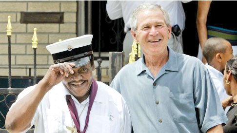 And he even got George Bush to go to New Orleans when the President wanted to present Fats with a replacement for the National Medal of Arts that Fats lost in the Katrina floods. (9/13)