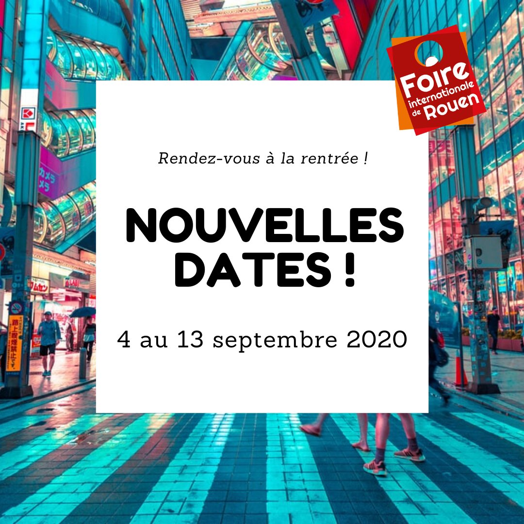 Suite à l'annonce officielle concernant les événements interdits jusqu'au mois de juillet, vous l'aurez compris, la Foire de Rouen aura finalement lieu du vendredi 4 au dimanche 13 septembre. 
Prenez soin de vous, restez chez vous ❤️
#covid19 #rouen #restezalamaison