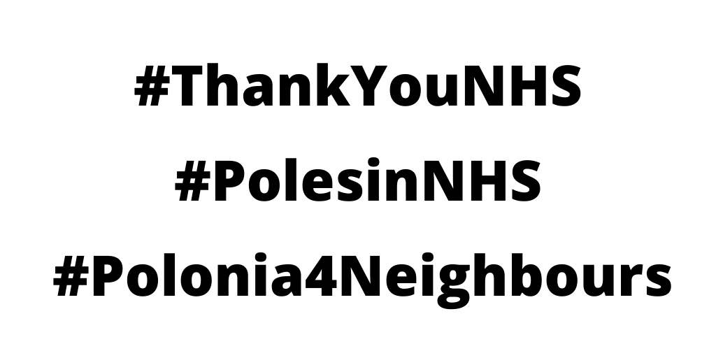 PolishEmbassyUK's tweet photo. Dziś jest #ThankYouThursday! Podziękujmy @NHSuk, w tym tysiącom Polaków, którzy ryzykują życie walcząc z koronawirusem. Opublikujmy wideo z krótkim „thank you” trzymając w ręce kartkę z napisem: #ThankYouNHS #PolesinNHS #Polonia4Neighbours

Pokażmy, że jesteśmy z nimi! 🇵🇱👩‍⚕️👨‍⚕️🏥🚑 https://t.co/As9zigI6gA