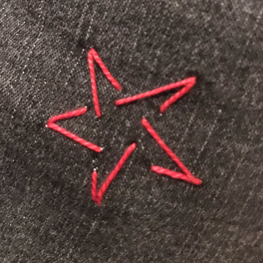 BobDyson74's tweet photo. #IsoUpdate daughter is bored and has started to embroider her jeans. I love it. #COVID19au https://t.co/MQ4LAP4yai