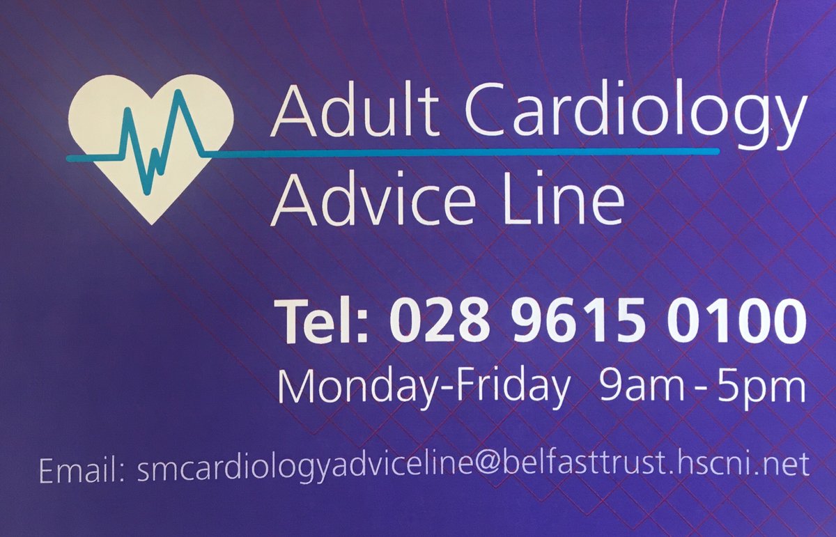 If you have a ❤️ condition it is important to seek help if you feel this is deteriorating. There is now a dedicated advice line to contact if you under the care of the Belfast Trust Cardiologist & concerned about a change in your ❤️ condition #teamcardiology #belfasttrust