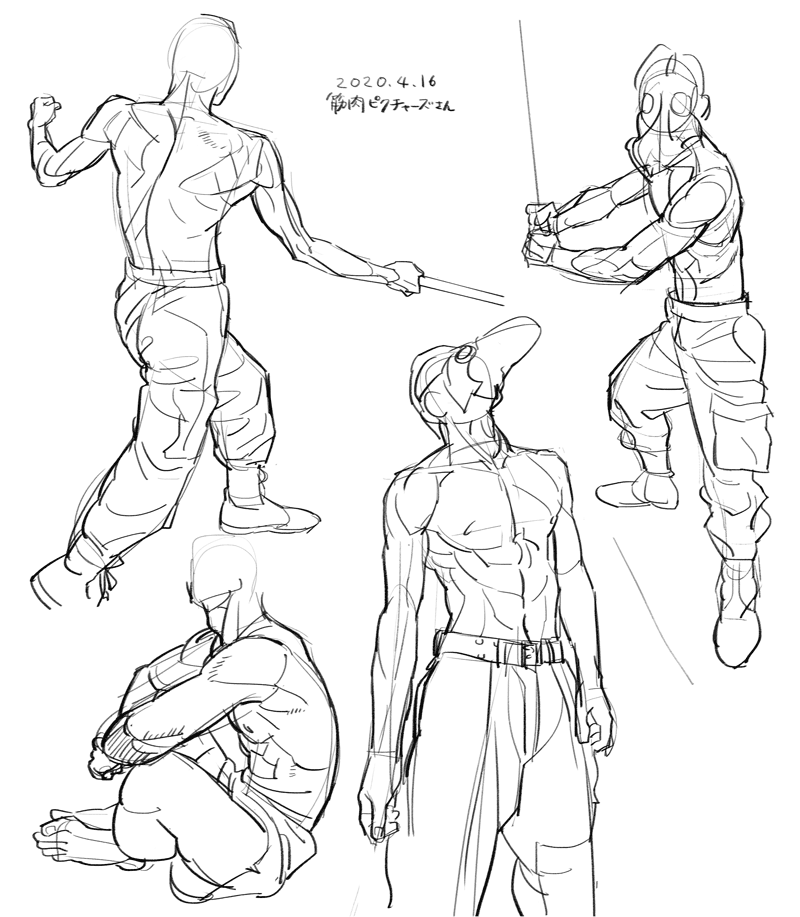 筋肉ピクチャーズさんで模写 
https://t.co/biDs56HUso 