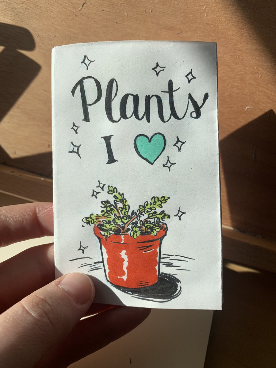 Did a fun virtual zine club yesterday with some folks and made a little portrait zine of some of my favorite plants! Setting aside time to chill while we all made little zines was a v welcome stress-free way to spend an hour
