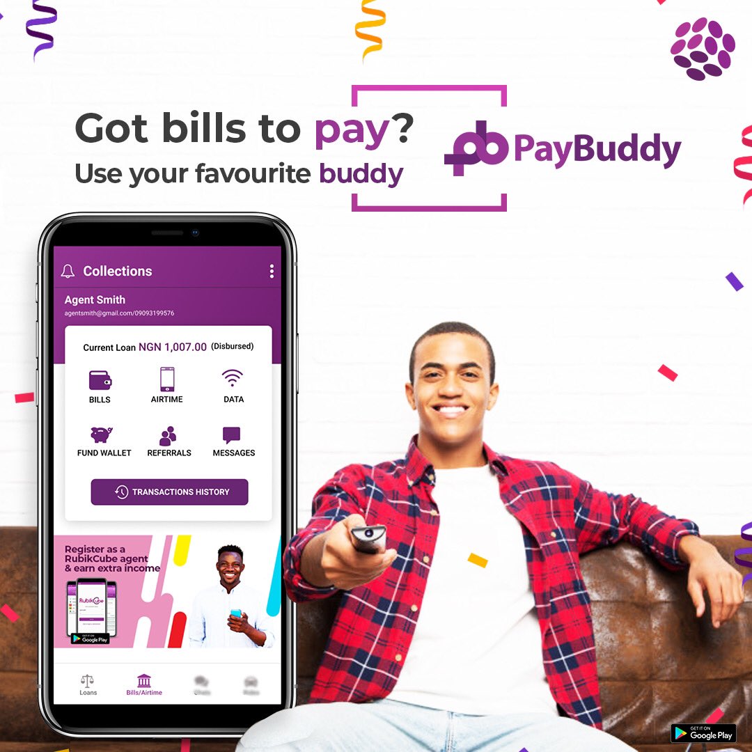 Do you know that apart from getting nano loans on Paybuddy, you can also pay your bills i.e Cable Tv and Electricity bills? Click on the link on our bio to get started.

#rubikpay #paybuddy #thursdaymorning #fintech #startup #billpayments #Bitcoin #StaySafe #nigeria