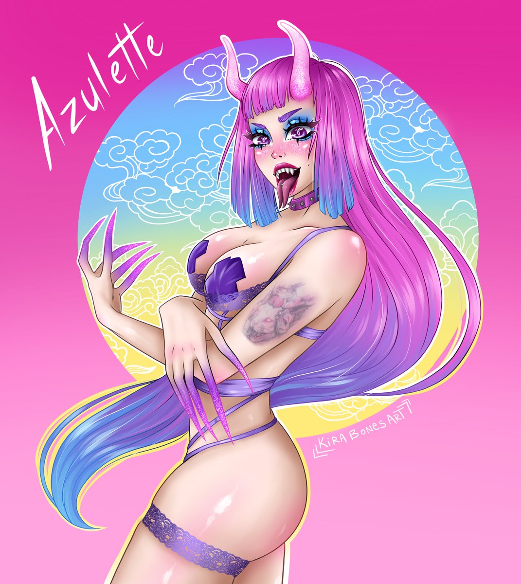 kirabonesart's tweet photo. I feel in Love with this photo of @azulettecosplay i had to draw her💖🌸 Mi amor por las demon girls jamás se acabará 💖🥺 espero te guste uvu 💖 estuve muy entretenida pintando💕
#demongirl #pink #glitter #demon #succubo #azulettecosplay #azulette #procreate #procreateart https://t.co/pGBDfYFOET