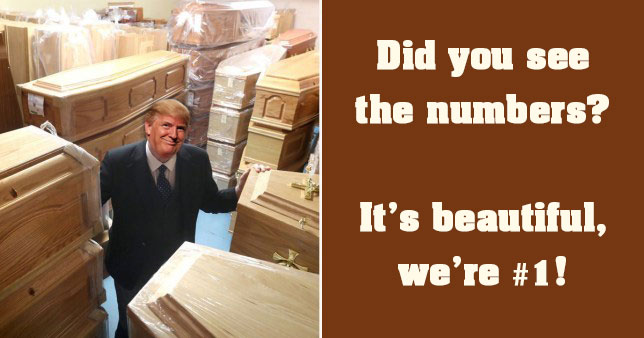 RWhatsuptwitt's tweet photo. @MrDavidBloom1 They all have invested in #TrumpCaskets https://t.co/hbUMrzJXLi