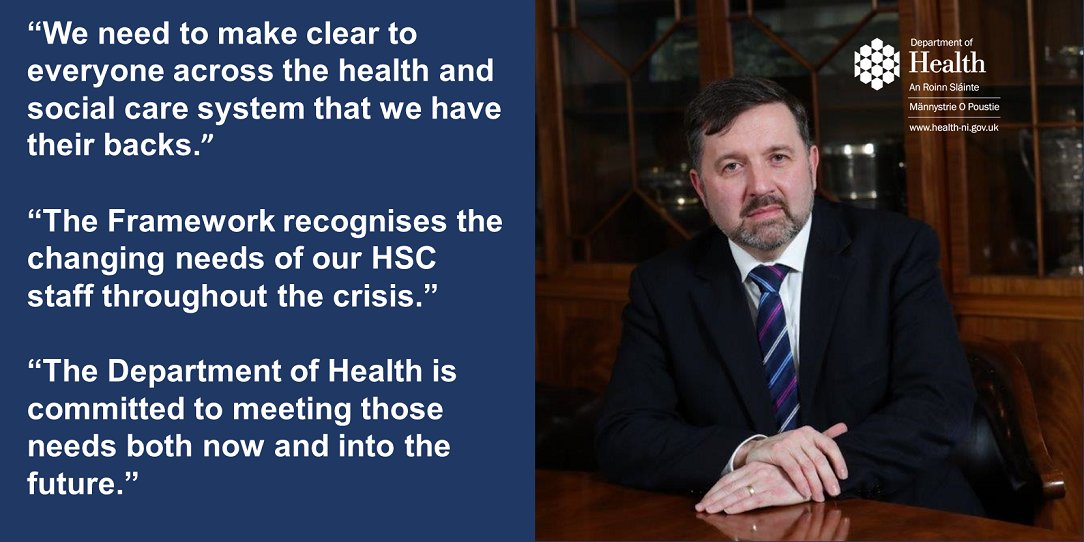 New frameworks sets out to prioritise well being of health and social care staff &amp; volunteers throughout #COVID19 crisis.

#InItTogether  

health-ni.gov.uk/news/staff-nee…