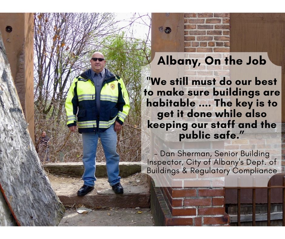 MayorSheehan's tweet photo. In cities like Albany, a pandemic doesn’t prevent water pipes from breaking or apartment infestations. That’s why inspectors from the Codes Department are still going out to make sure new buildings and people’s homes are safe and livable. Learn more here: https://t.co/dASq3kHYUi https://t.co/Za78nZPbr5