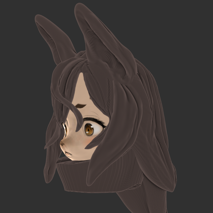 ZBrushでケモノモデリングしてみました
マズルの形状の調整がなかなかうまくいきません…
可愛く作るのはとても難しいことだと実感しました 