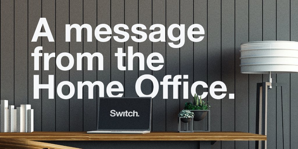 weare_switch's tweet photo. Just a quick word to let all of our valued clients know that Switch is geared up and working effectively as a team, from our homes. We remain as committed as ever to delivering excellence and supporting our clients as we all work through this together. https://t.co/zMo01vMbr4