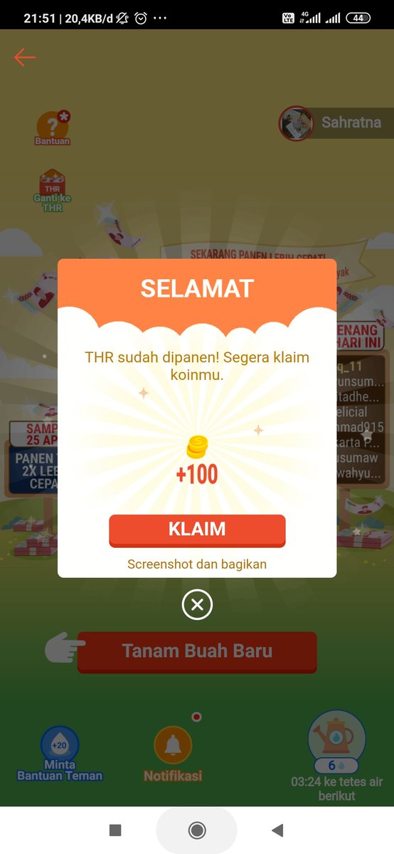 sahratnaa's tweet photo. @ShopeeID gapapa cuma 100 perak tanam lagii, semangatt #ShopeeTanamTHR10M https://t.co/M4LNkKFBiA
