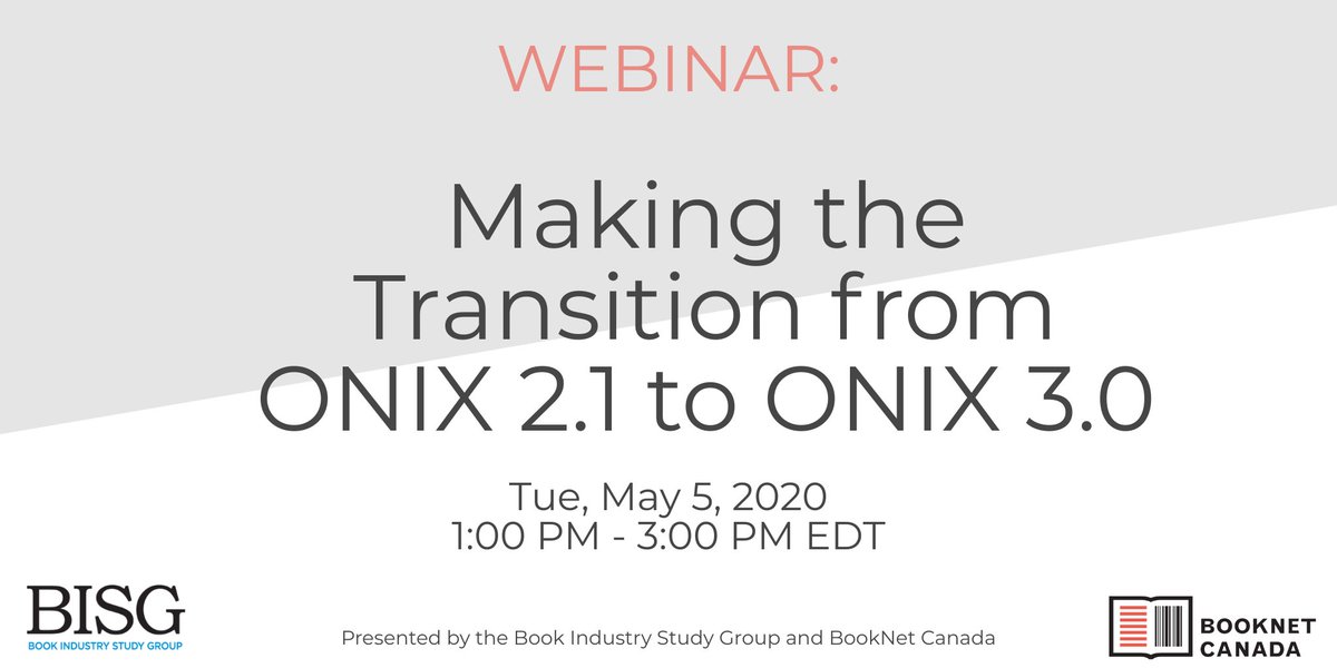 Join Graham Bell, Executive Director of @EDItEUR_org in this webinar session about the transition to ONIX 3.0. Register now: buff.ly/3ertnGM