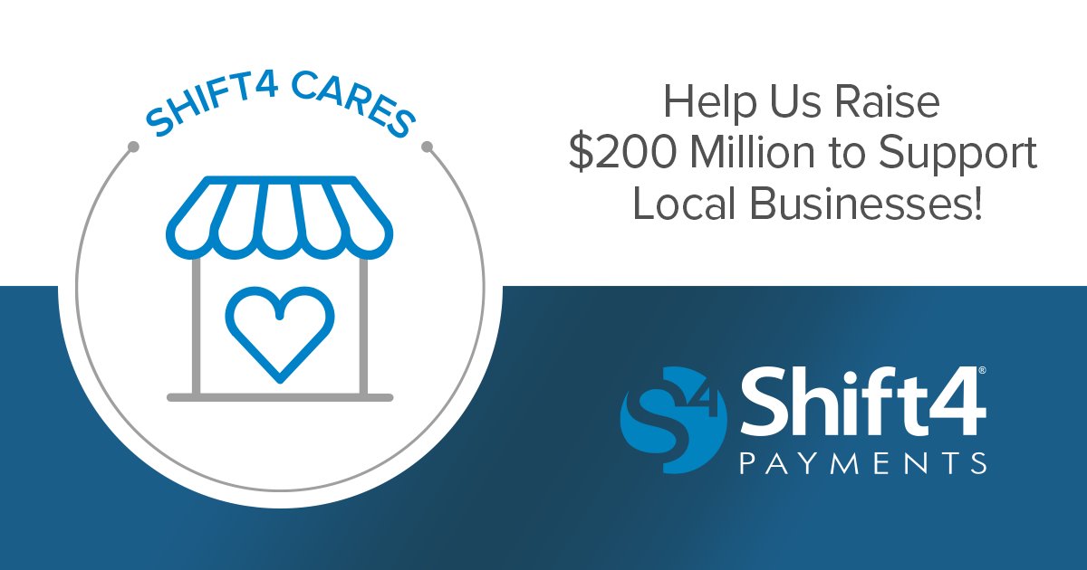 Your community needs your support now more than ever. Help #smallbusinesses get back on their feet by purchasing gift cards through Shift4Cares.com. With every purchase, <a href="/Shift4Payments/">Shift4 Payments</a> will donate an extra 5%. #Shift4Cares