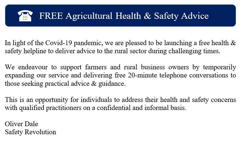 SafetyRev's tweet photo. We are pleased to have launched our FREE 20-minute call #helpline for farmers and rural business owners to discuss their H&S worries on an #informal and #confidential basis. For more information visit our #AdviceHub. https://t.co/yF5Zetru7O https://t.co/tS3LFtQ2zm