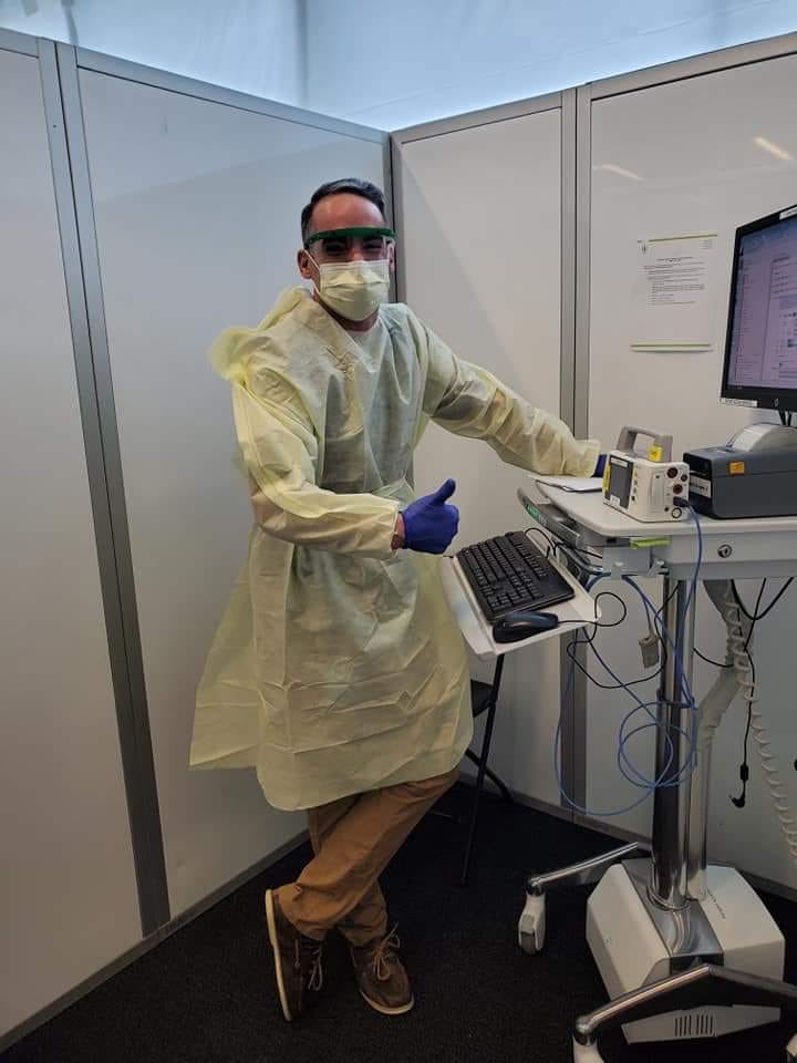 This is Dr. Liam Howley at Eskenazi hospital. They are the next recipients of #Cookies4TheFrontline ! Every $15 = 1 dozen individually packaged chocolate chip cookies. Search @Cookies4TheFrontline on Venmo to give these individuals a sweet treat today! #cookies4thefrontline