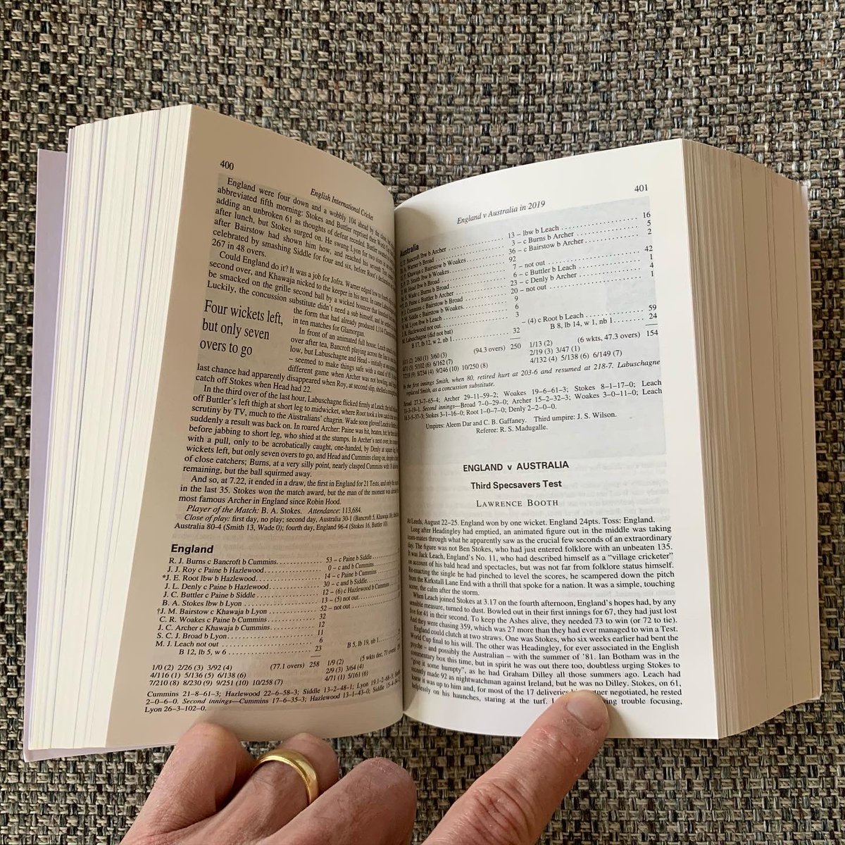 genmon's tweet image. 🏏 Some light reading for the lockdown, 1,500 pages about last year’s cricket... #wisden
