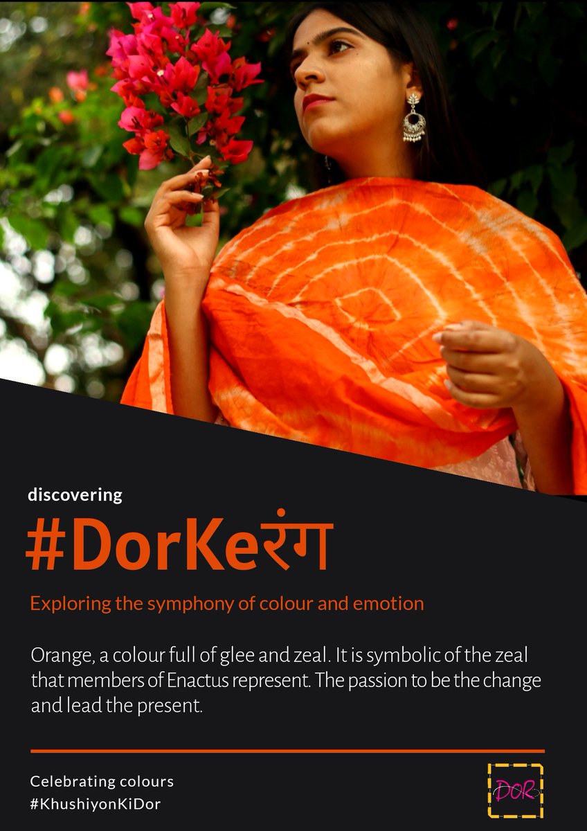 Combined with the energy of red and yellow, orange associates itself with joy and warmth that Dor aspires to spread through its products.

#DorKeRang #KhushiyonkiDor #traditionaltrends  #styleoftheday #colouroftheday #savetheart #tieanddye #weallwin