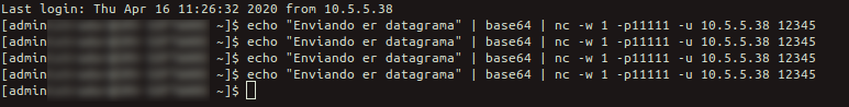 seguridadyredes's tweet photo. #TrasteaTonteando con #netsniff-ng & #nc $ ssh
echo "Enviando er datagrama"|base64| nc -w 1 -p11111 -u 10.5.5.38 12345
sudo netsniff-ng -ivpnet udp port 12345|ag Chr| stdbuf -oL awk '{print $3}' |stdbuf -oL tr -d . |while IFS= read -r line; do echo -n $line |base64 -d;done https://t.co/sJZSpYUlT1