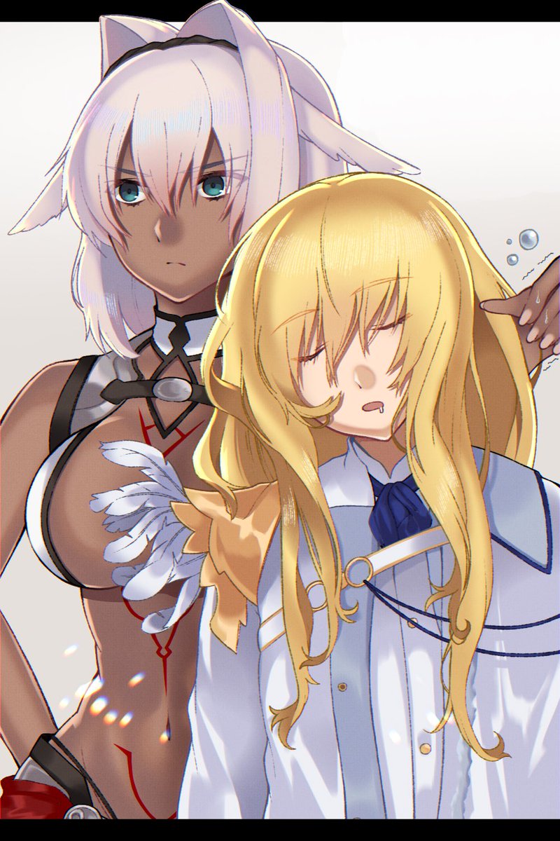 カイニス(Fate) 「カイニスとキリシュタリア

キリシュ『すぴ〜…』

カイニス『………。』

カイ」|あきおのイラスト