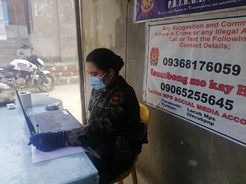 PNPAbraLacub's tweet photo. Pat An-an Acdang joined the  video conference hosted by PLT GLORINA D DULAY, FJGAD PCO she discussed the 200 million challenge, continuous posting of infographics, monitoring of SAP distribution, Adopt a Family Project and information campaign against CTGs.

#PNPKakampiMo
#WeServ https://t.co/z4YHPMqjUa
