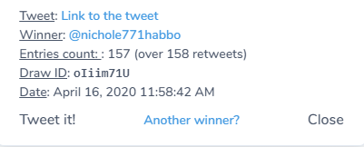 The winner of the crown is:  @nichole771habbo Well done, please contact me via  http://Habbo.com  by the user: Reece.