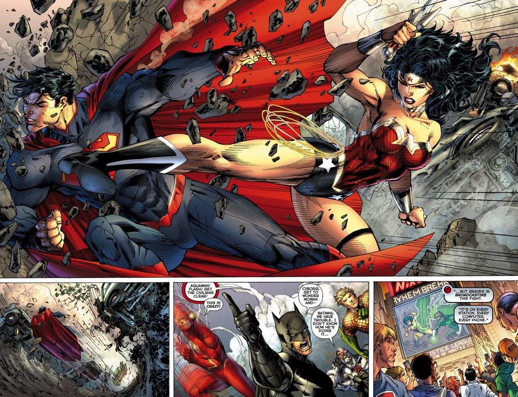 Now onto comics.Wonder Woman is one of the only characters in the DC Universe that can go toe to toe with Superman in a fist fight.That's been proven time and again over decades.