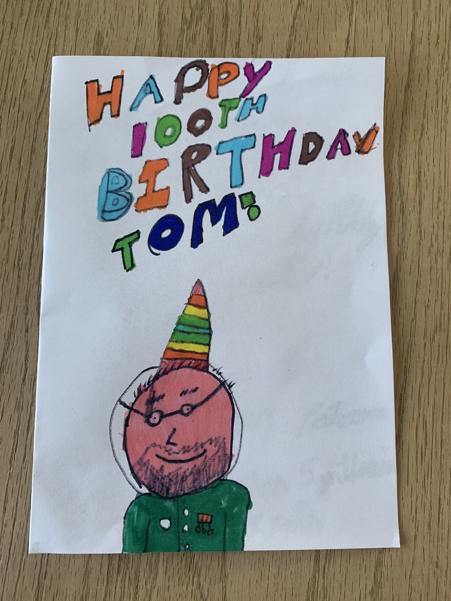 pedpaterson's tweet photo. #ThisMorning  Wishing Tom a 100th Birthday and an amazing achievement with his fundraising 👏🏻👏🏻👏🏻👏🏻#nhs William Paterson Age 9 Billingham xxx https://t.co/rbmzBEtiT0