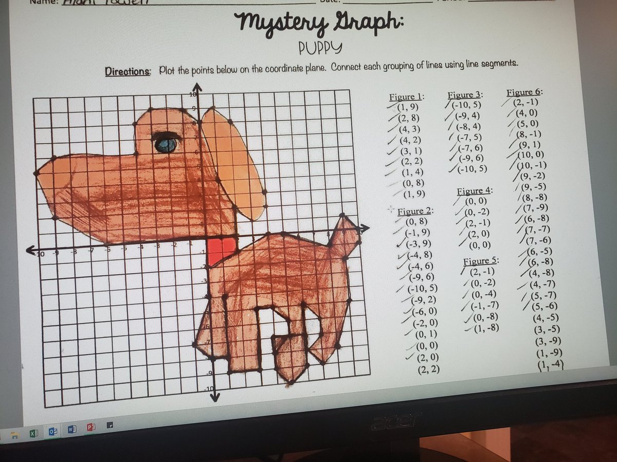 stacyrsalter's tweet image. Our coordinate grid project!  This student did a GREAT job! Although 5th grade MGSE5G1 standard is in quadrant 1, we expanded throughout the entire plane for our Spring Break challenge, because why not! #RemoteLearninginHenry @Math_HCS