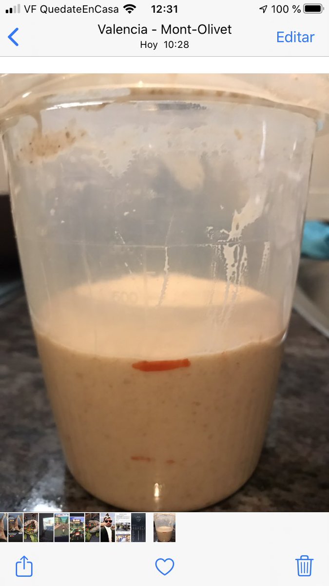 Robert_Foodlife's tweet image. Alimentando mi #masamadre con 13 días de vida, después de 2h este a sido el crecimiento!! Que os parece?? #homebread