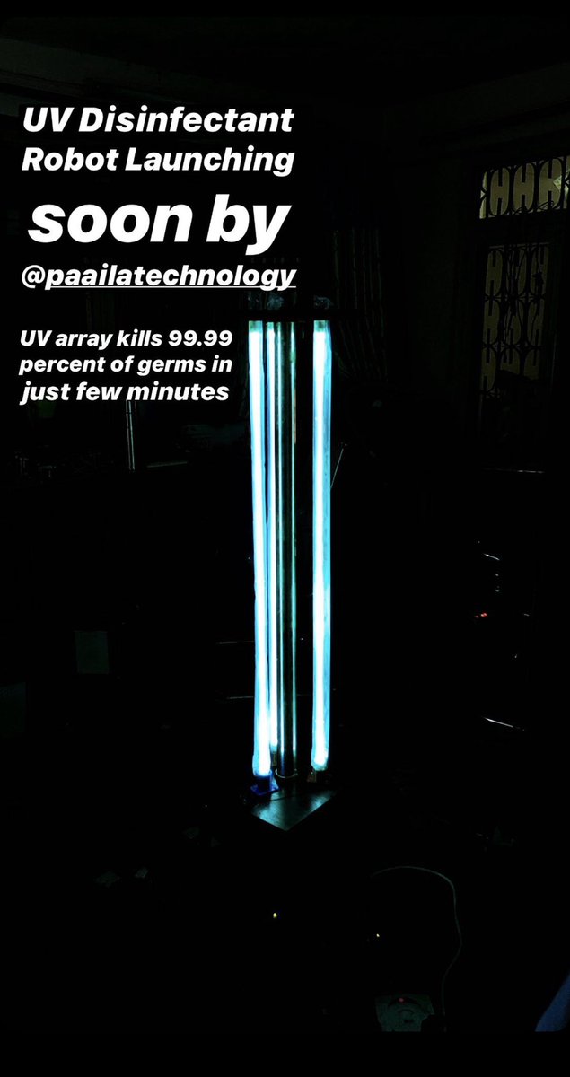 binayraut31's tweet image. Our team at @paailatech has innovated UV Disinfectant Robot made in Nepal! 

#disinfectionrobot #paailatechnology