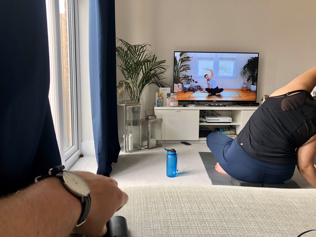 While the fiancée is going for round 2 of <a href="/yogawithadriene/">Adriene Mishler</a> this morning, I’m feeling more of a Benji vibe after the first one 😂 #lockdown #yoga
