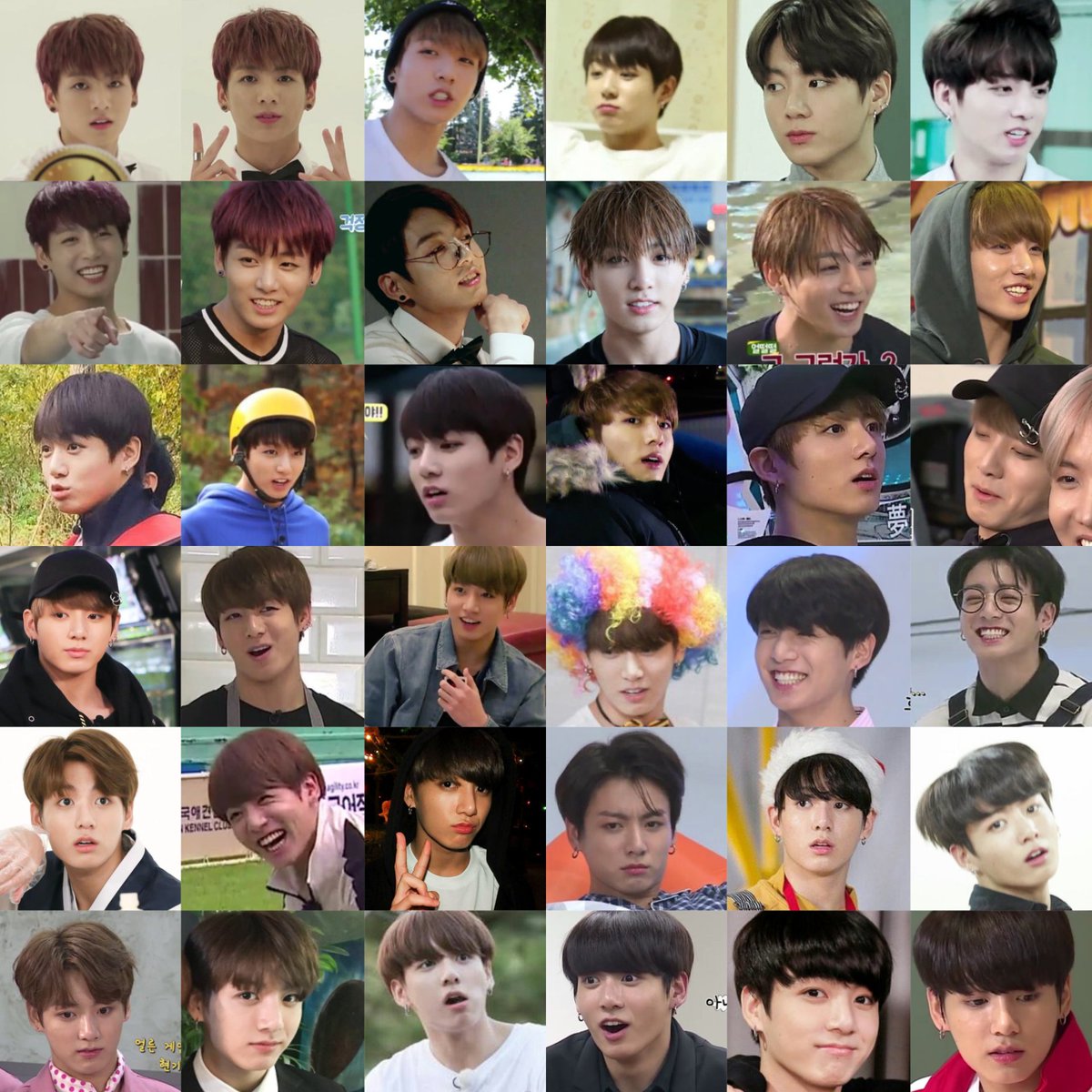 jikooksIick's tweet photo. jungkook in each episode of run bts until the 100th https://t.co/Lsuna2kLdU