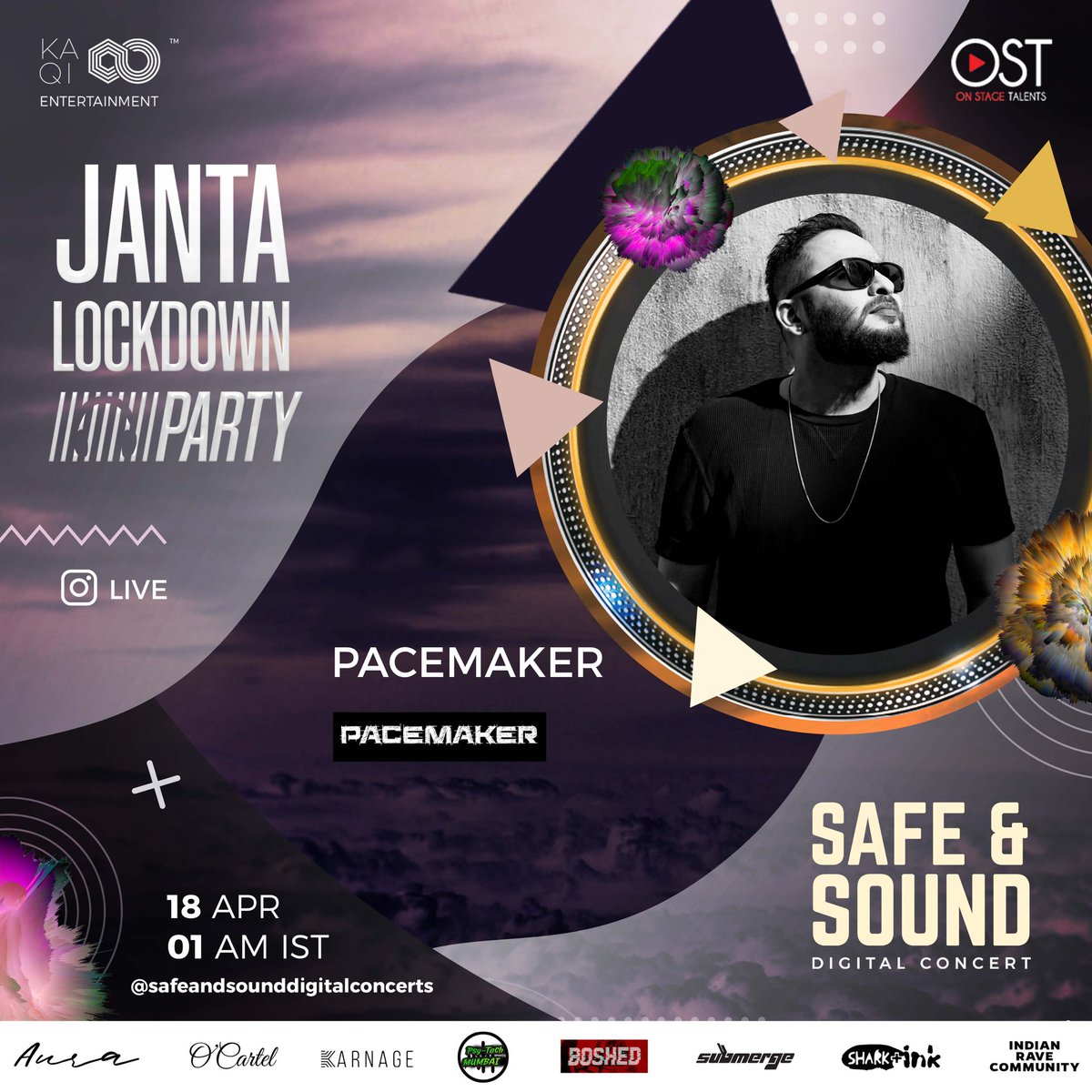 Sit up straight and lose yourself in <a href="/DJKumarSwamy/">Kumar Swamy</a> aka Pacemaker's journey, as he comes live on Safe and Sound Digital Concerts Instagram account on 18th april at 1am.

#JantaLockdownParty #SafeAndSound #SafeAndSoundDigitalConcerts #DigitalConcerts #Concert #DJ #Djing #Pacemaker