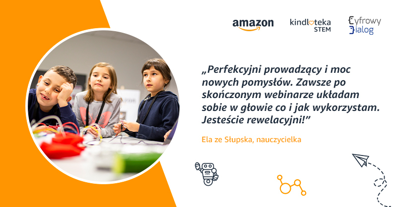 AmazonNewsPL's tweet image. #zdalnelekcje wracają po świątecznej przerwie! Od poniedziałku do piątku czekamy na Was z nowymi webinarami. #ZostanWDomu z #Amazon #STEMKindloteka i dołącz do #akcjaedukacja! bit.ly/38U8rEy
@MC_GOV_PL #AmazonPomagamy