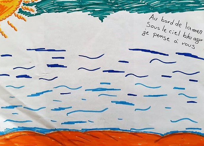 "Écris avec #1dessinpour1soignant " Merci à Kiara